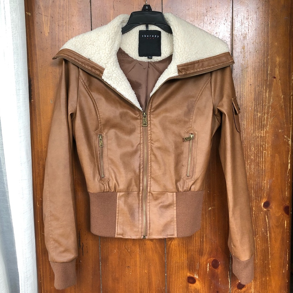 Faux Sheepskin Collar Jacket